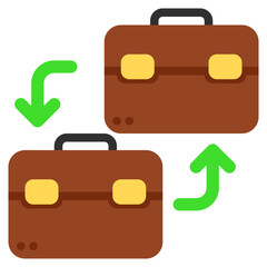 B2B Icon in Flat Color Style Suitable for Web, Apps, Presentation, or Printable Meanings	