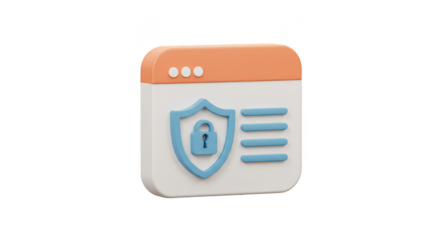 3D Render Security Shield Data Protection Internet Privacy PNG