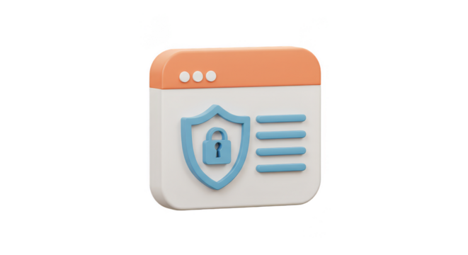 3D Render Security Shield Data Protection Internet Privacy PNG