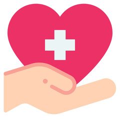 Healthcare Icon in Flat Color Style Suitable for Web, Apps, Presentation, or Printable Meanings	