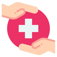 Health Icon in Flat Color Style Suitable for Web, Apps, Presentation, or Printable Meanings	