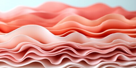 Obraz premium Elegant Soft Wave Texture Pattern Background, Delicate Light Abstract Design in Pastel Coral Shades