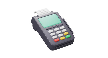 3D Rendering of POS Terminal Payment Credit Card Reader Machine