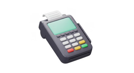 3D Rendering of POS Terminal Payment Credit Card Reader Machine