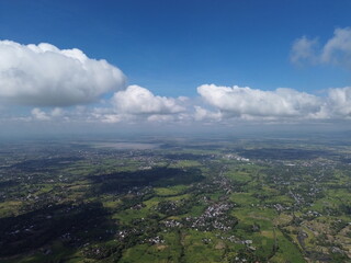 clouds over the city wiith sky view