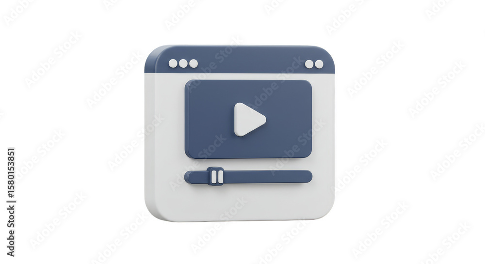 Fototapete 3d rendering of video player interface application for multimedia