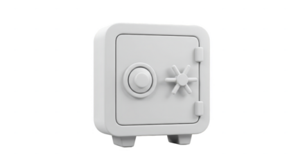 3D Rendering Strong White Safe Vault Security Finance Banking