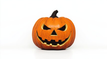 Obraz premium Realistic Jack o Lantern Pumpkin Face for Autumn Holiday Decoration in Dramatic Studio Shot