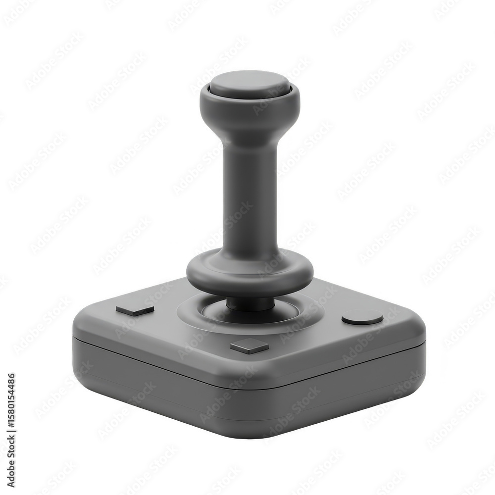 Poster 3d rendered joystick controller for retro gaming isolated design