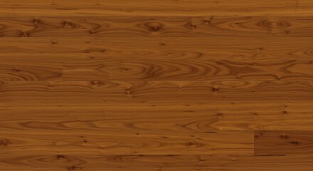 Fototapeta premium Polished brown hardwood flooring planks with prominent wood grain and natural knots arranged horizontally