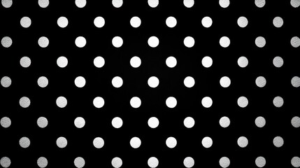 Classic White Polka Dots on Black Background Seamless Pattern