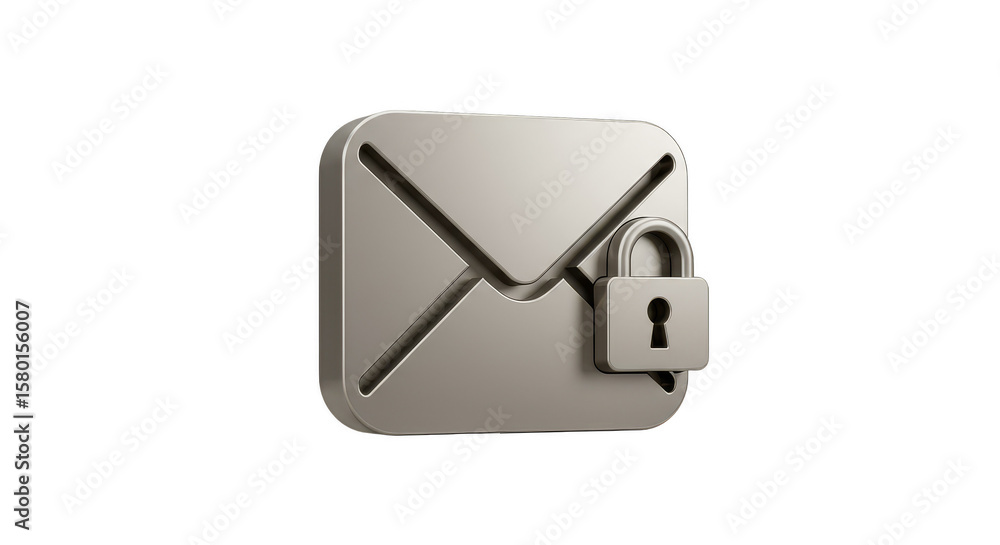 Poster 3d secure email with padlock for internet security and privacy