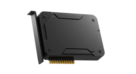 3D Rendering Graphics Card High-End Computer Hardware Black Background