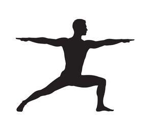 Silhouette of a person in warrior pose