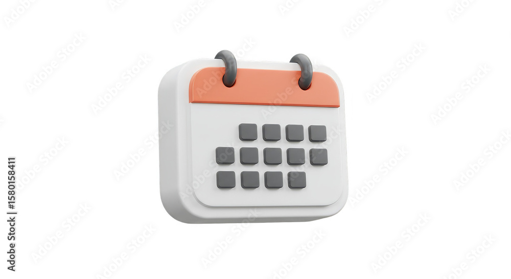 Poster 3d rendering of calendar date time day and month schedule