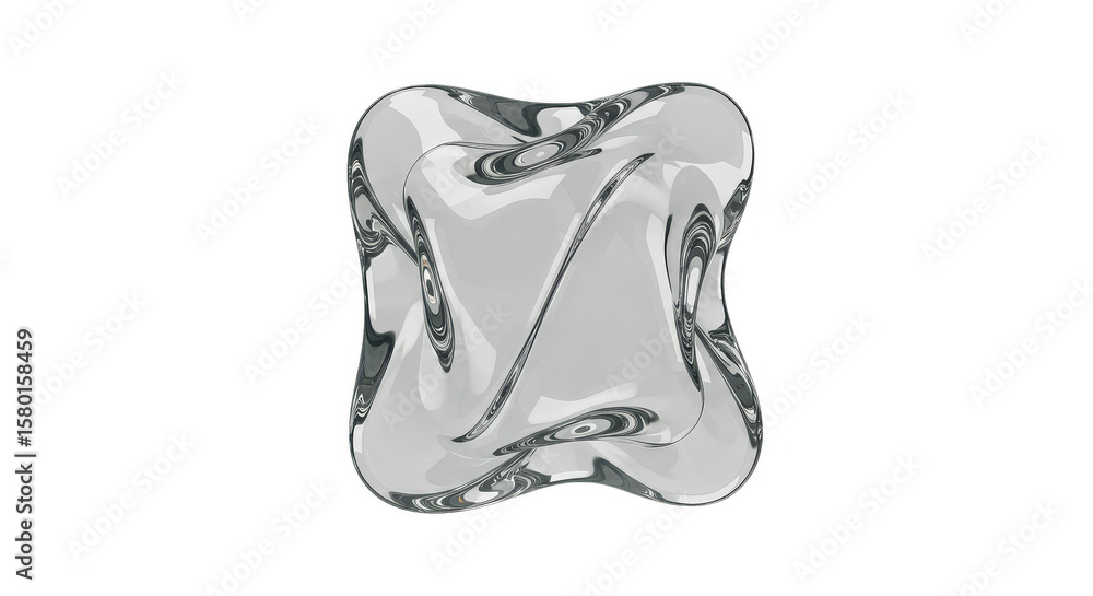 Poster abstract 3d render geometric shape design element on black background