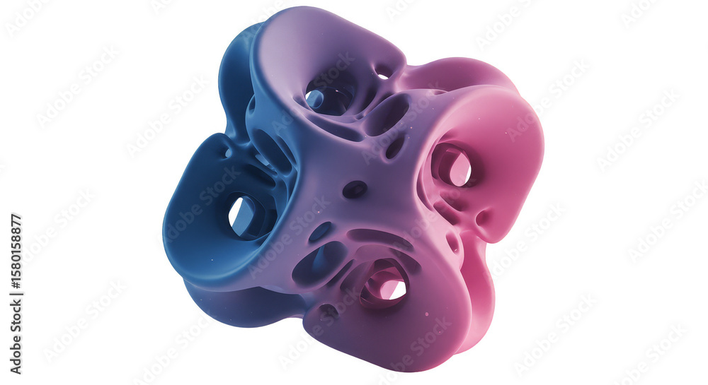 Poster abstract 3d sphere render with transparent background geometric design