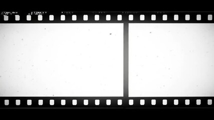 Empty vintage film strip with blank white space and perforated edges for cinematic and creative projects