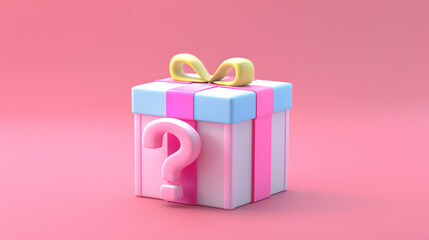 3d cartoon icon of a small festival prize box