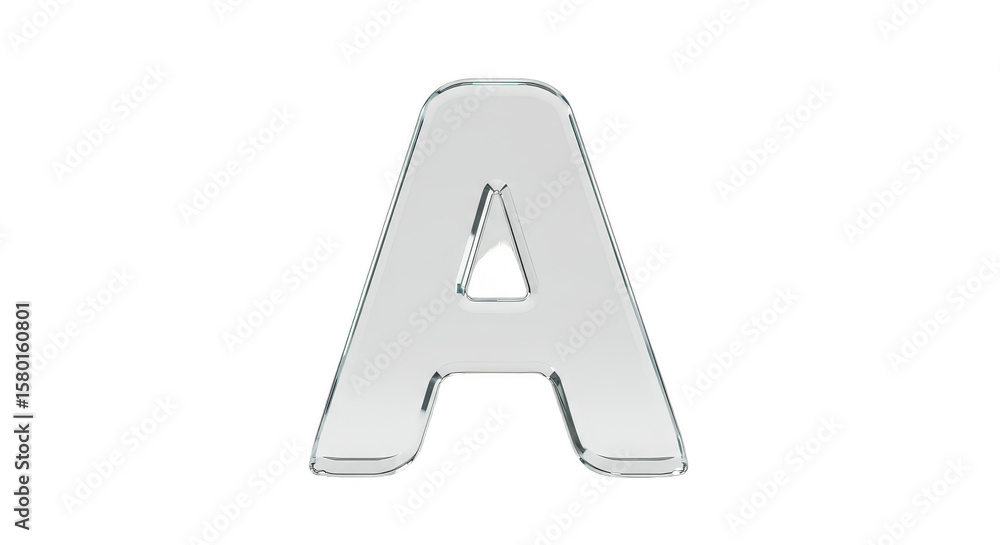 Poster 3d shiny a letter isolated alphabet typography font transparent