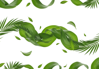 Illustration Green Leaves Plant Background Isolated on Transparent Layer
