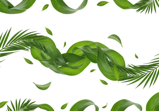 Illustration Green Leaves Plant Background Isolated on Transparent Layer