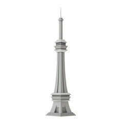 3d Tower Gray Building Architecture Structure with Isolated Background
