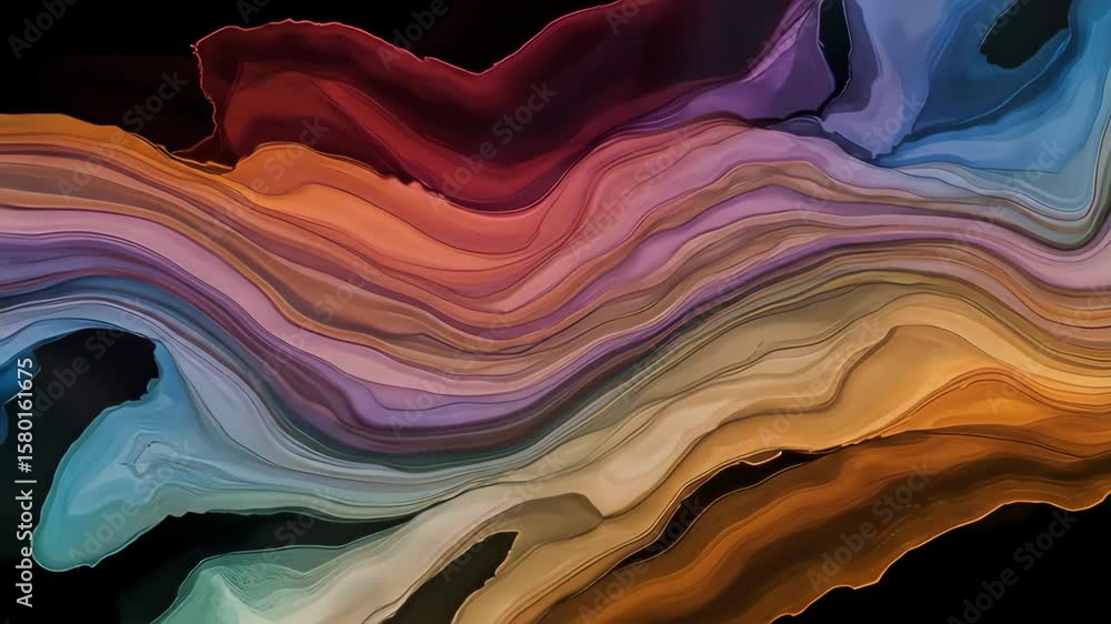 Poster an abstract watercolor fluid art paints a flowing multicolored backdrop design element for vibrant p