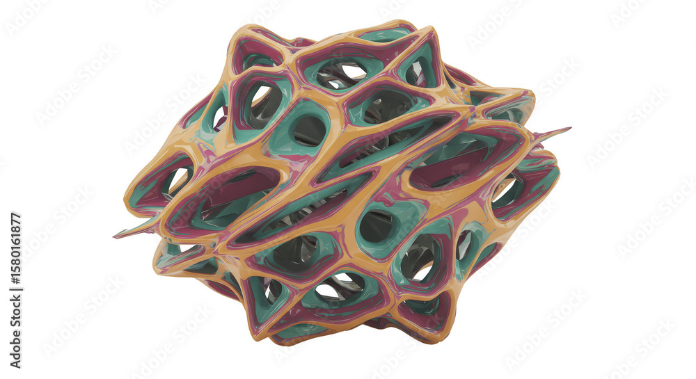 Poster abstract 3d geometric shape pattern design texture render ornament