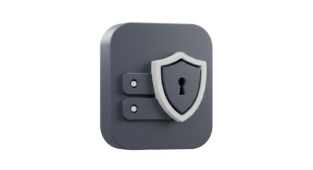 3D Security Shield Lock Gray Data Server Protection Isolated