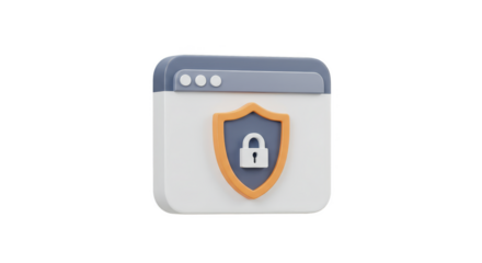 3D Security Shield Lock on Browser Internet Protection