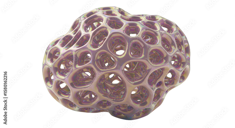 Poster abstract 3d transparent cell structure sphere design background