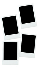 Blank Polaroid Photo Frames in White Border Isolated on Transparent Background
