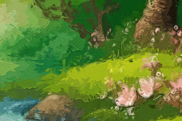 Various oil paintings, flowers, plum blossoms, streams, scenery, swans, chrysanthemums, parrots, fruits, goldfish