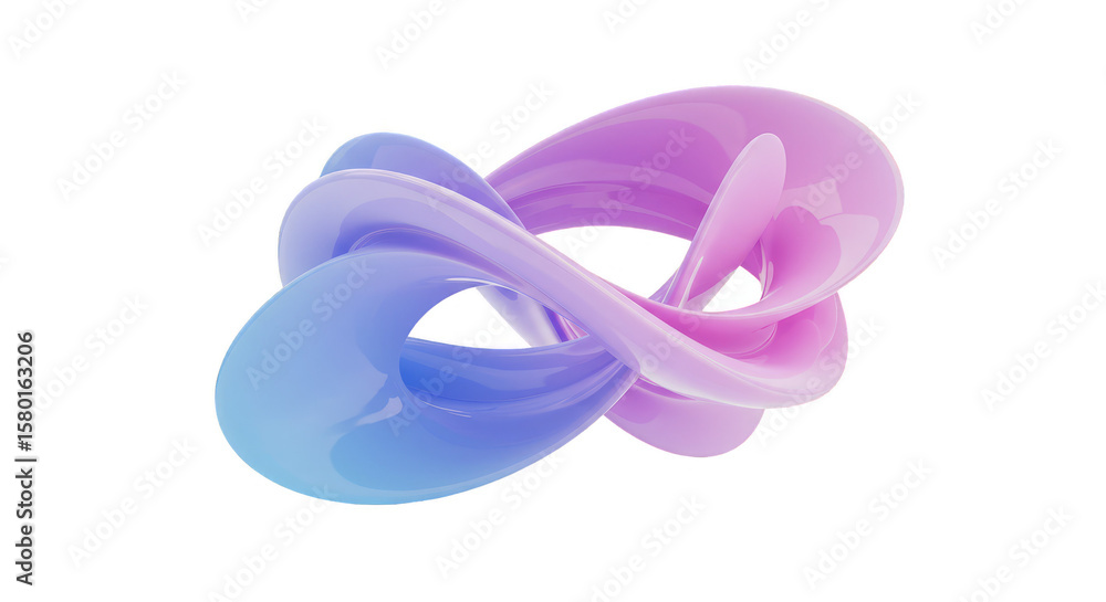 Poster abstract gradient mobius knot design background 3d curve illustration