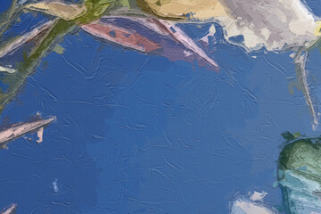 Various oil paintings, flowers, plum blossoms, streams, scenery, swans, chrysanthemums, parrots, fruits, goldfish