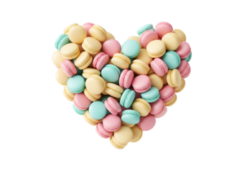 Illustration Heart Shape Macarons Heap Delicious Pastries Sweets Dessert Transparent
