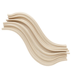 Abstract Beige Paint Stroke Isolated Decorative Plaster Background 3d