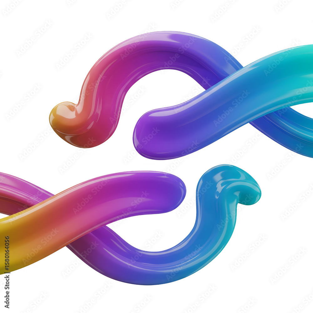 Poster abstract rainbow curve 3d gradient background vibrant fluid design