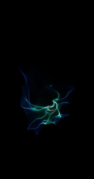 Blue fractal floating in the space. 4K Vertical. Loop
