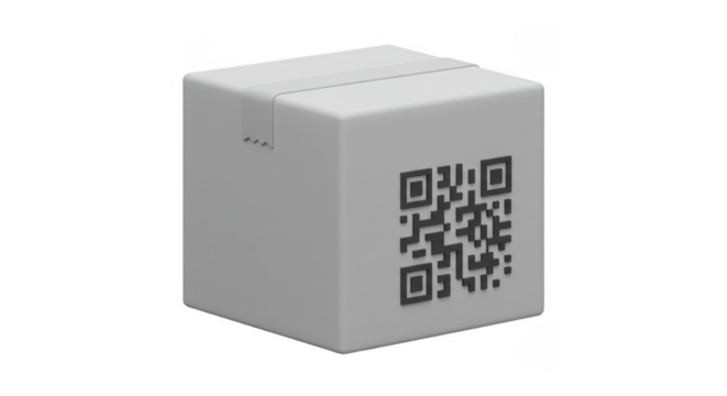 3d Rendering Box with QR Code Package for Secure Delivery