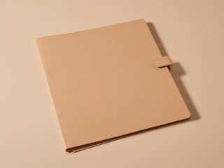  A Bauhaus-inspired single file folder exuding modernist geometry against a beige backdrop