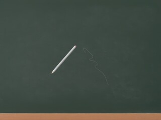  An anime-style eraser playfully contrasts against a chalkboard backdrop
