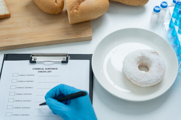 Scientist check chemical and fungus in laboratory. Control experts inspect the concentration of...