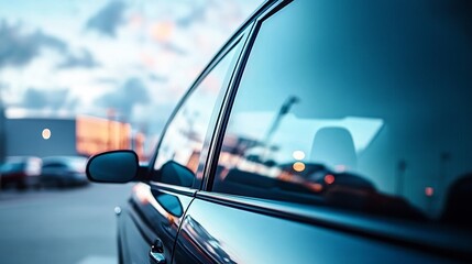 Obraz premium Automobile Glass Enhanced with Ceramic Film for Heat Control, UV Defense, and Visibility Safety