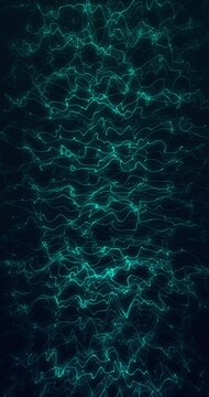 Blue fractals waves. 4K Vertical. Loop