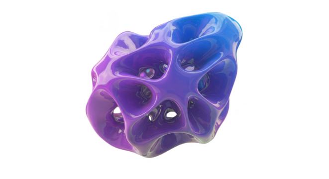 Abstract Shape Transparent Background Glossy Blob Cell 3d Render