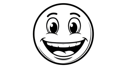 Fototapeta premium Cheerful Cartoon Emoji Smile Face Vector Icon Isolated Background