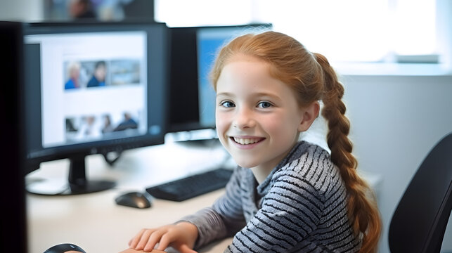 portrait of a little girl - Powered by Adobe