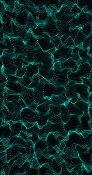 Blue fractals waves. 4K Vertical